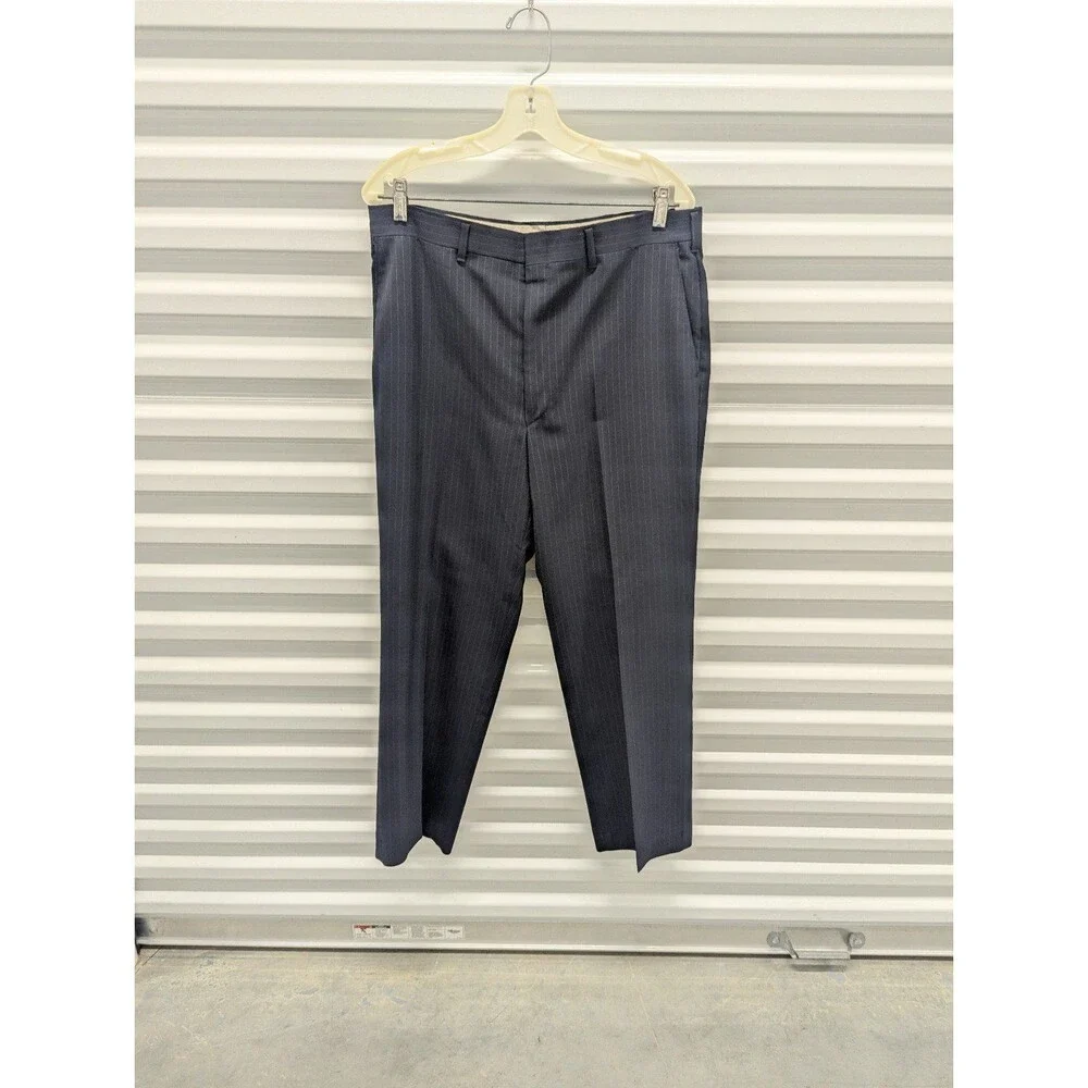 Old Money Haggar Imperial Navy Pinstripe‎ 2 Piece Suit 42R 36x28.5 USA